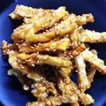 Yugakota's cooksnap of when they made ごぼうのかりかり甘辛あげ.