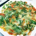 はんぶんこ☆'s cooksnap of when they made 卵ナシ☆水菜のチーズチヂミ.