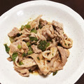 あんこつばきんぐ's cooksnap of when they made セロリの葉と豚コマの炒め.