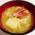 チョミ蔵's cooksnap of when they made みょうが♡♥じゃがいもの味噌汁.