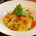 ruruchirin's cooksnap of when they made ささみとアボガドのパスタ いくら添え♡.