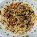 acchiあちこ's cooksnap of when they made トマト･茄子･豚肉の超簡単スパゲッティ☆.