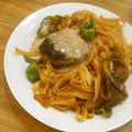 反省堂書店（のぐち）'s cooksnap of when they made ハンバーグパスタ.