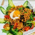 もぐドン's cooksnap of when they made 居酒屋風★パリパリ麺の温玉サラダ.