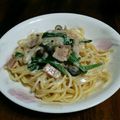 musiccandy's cooksnap of when they made 簡単☆しめじとベーコンのクリームパスタ.