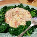 michika's cooksnap of when they made ほうれん草とカニカマの卵あんかけサラダ♪.