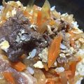 コズピー's cooksnap of when they made ガッツリいこう！玉子とじ牛丼.