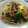 桜早綾's cooksnap of when they made ﾏﾀﾆﾃｨ☆きのことほうれん草のパスタ.