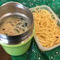 Pleiades43's cooksnap of when they made ほうれん草とベーコンの豆乳スープパスタ.