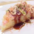 ＫＩＸ's cooksnap of when they made もち＆チーズ＆魚肉ソーセージのお好み焼き.