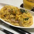 emi_87＊'s cooksnap of when they made 簡単❤かぼちゃとベーコンのクリームパスタ.