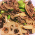 クックNR12HZ☆'s cooksnap of when they made 蓮根ときのこの挽肉入りきんぴら♪.