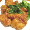 creo's cooksnap of when they made ザーサイレタスご飯＊鶏から揚げチリソース.