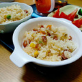 クックJ4U3IS☆'s cooksnap of when they made ソーセージと彩り野菜のピラフ☆.