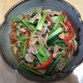 書セラピスト流香's cooksnap of when they made 小松菜と豚肉のカレー醤油炒め.