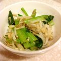 Kaon．'s cooksnap of when they made 小松菜ともやしナムル.