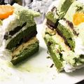 低カロリー高栄養♪'s cooksnap of when they made 1/4が95kcal！抹茶のスポンジ生地.