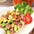 フロリナ☆'s cooksnap of when they made まぐろの炙り焼きとアボカドのポキ丼.