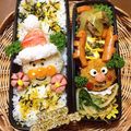 あっ君ママ♪'s cooksnap of when they made アンパンマン クリスマス キャラ弁サンタ.