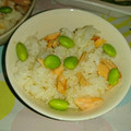 2児ママみきてぃ's cooksnap of when they made お弁当に！鮭と枝豆の混ぜご飯.