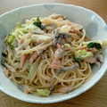 くぅくぅママ's cooksnap of when they made 鮭とほうれん草の和風醤油クリームパスタ♡.