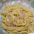 kiiyno's cooksnap of when they made 生クリームと牛乳なし！濃厚カルボナーラ♡.