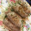♡☆くまるんたん☆♡'s cooksnap of when they made 水菜の豚肉巻きさっぱりレモンソースがけ.