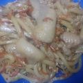どら1981's cooksnap of when they made 激安☆カリカリ鶏皮のピリ辛焼きうどん.
