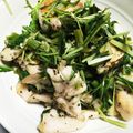 やまみQ's cooksnap of when they made 鶏肉のバジルと京みずな炒め.