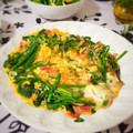 ManuYs's cooksnap of when they made せりと豚バラの卵とじ.