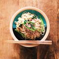 0sayu's cooksnap of when they made 小松菜入りピリ辛台湾挽き肉の焼きそば.