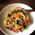 harusame＊＊'s cooksnap of when they made コクうま♪ バター麺つゆ焼きうどん☆.