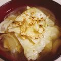 チョミ蔵's cooksnap of when they made 焦がしキャベツと玉ねぎのみそ汁.