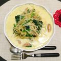 クックC1E1AC☆'s cooksnap of when they made ほうれん草とベーコンの豆乳スープパスタ.