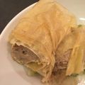 1035's cooksnap of when they made 豚肉の蒸し湯葉巻き（豆腐皮肉末巻）.