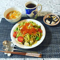 emiiem's cooksnap of when they made ささみとアボガドのパスタ いくら添え♡.