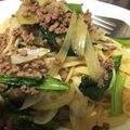 ひぃこ☆☆☆'s cooksnap of when they made 超簡単❤小松菜とそぼろの和風パスタ.