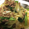 ひぃこ☆☆☆'s cooksnap of when they made 超簡単❤小松菜とそぼろの和風パスタ.