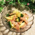 なつき☆ミ's cooksnap of when they made ハムときゅうりとセロリの辛味和え.