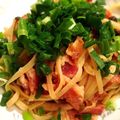 alohapine's cooksnap of when they made ベーコンと梅干のバター醤油パスタ❤.