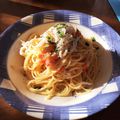 えみっこ1215's cooksnap of when they made 釜揚げしらすトマトのペペロンチーノパスタ.
