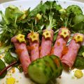 maruru-nn's cooksnap of when they made デコおかず♪ハムとかいわれで花束.