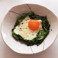 たまのじゃく's cooksnap of when they made 簡単！ほうれん草エッグ(目玉焼き).