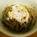 mianna775's cooksnap of when they made 簡単蕎麦アレンジ温蕎麦◆和カルボナーラ風.
