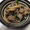 クックI6NLMD☆'s cooksnap of when they made 春菊と豚バラ肉の醤油炒め.