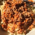 かぴちゃんまん♡'s cooksnap of when they made ひき肉だけ♪ミートソース風.
