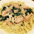 Char31's cooksnap of when they made 舞茸ほうれん草ｻｰﾓﾝのｸﾘｰﾑﾊﾟｽﾀ.