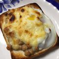 小鉄ニャンコ's cooksnap of when they made 納豆チーズ卵トースト.