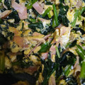 みずたますず's cooksnap of when they made ほうれん草と卵とベーコンのコンソメ炒め.