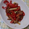 ラリー＆サラ's cooksnap of when they made 豚肉とセロリ、パプリカの炒め物.